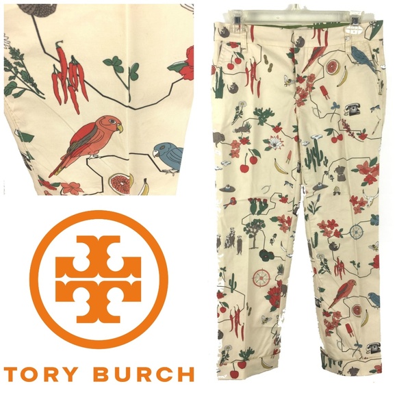 Tory Burch Pants - Tory Burch Sz 24 Resort Chilli Bird Pants Meerkats
